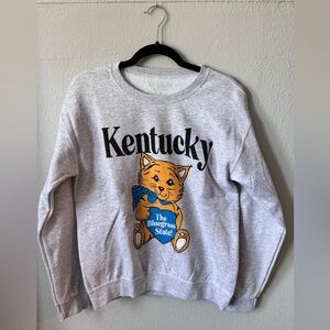 Shop Local Kentucky Graphic Sweatshirt — Gray with Orange Cat